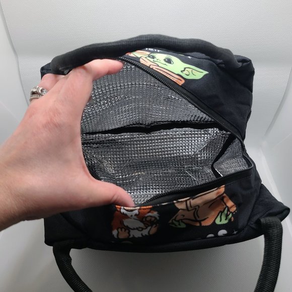 NEW Gizmo & Grogu Baby Yoda Star Wars Lunch Bag Beware Cuteness Disney NWOT - Picture 4 of 7